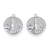 Brass Micro Pave Clear Cubic Zirconia Pendants KK-N216-566P-2