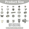 100Pcs 25 Styles Tibetan Style Alloy Beads TIBEB-YW0001-29-2
