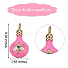 6Pcs 3 Colors Brass Enamel Pendants sgZIRC-SZ0003-52-2
