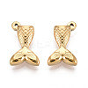304 Stainless Steel Fishtail Pendants STAS-T069-11G-1