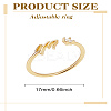 1Pc Letter Brass Rhinestone Open Cuff Rings for Women AJEW-LP0004-47M-G-2