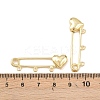 Heart Brass Brooch Findings KK-Z132-01G-01-3