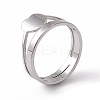 Non-Tarnish 201 Stainless Steel Heart Adjustable Ring for Women RJEW-K238-04P-3