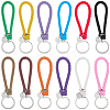 12Pcs 12 Colors PU Leather Knitting Keychains KEYC-CL0001-21-1