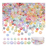 560Pcs 2 Styles Transparent Crackle Glass Beads Strands CCG-PH0001-25-6