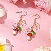 304 Stainless Steel Butterfly & Mushroom Dangle Earrings for Women EJEW-JE06235-02-2