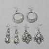 3 Pair 3 Style Tibetan Style Alloy Geometry Dangle Earrings for Women EJEW-WH0047-70C-1
