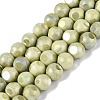 Ombre Effect Dyed Electroplate Opaque Glass Beads Strands EGLA-Q130-01A-10-1