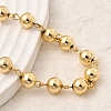 Brass Round Beads Link Chain Necklaces for Women NJEW-B157-19G-2