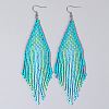 Handmade Glass Seed Beads Tassel Dangle Earrings EN2812-6-1