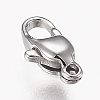 Tarnish Resistant Polished 316 Surgical Stainless Steel Lobster Claw Clasps STAS-Z013-12P-3