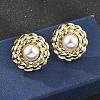 201 Stainless Steel Flat Round Stud Earrings EJEW-P304-06G-1