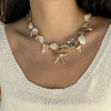 Alloy & Natural Shell Pendant Necklaces FS-WG9F39A-03-1