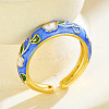 Brass Enamel Cuff Open Rings WG1E9FA-02-1