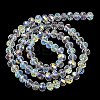 Electroplate Transparent Glass Beads Strands EGLA-A046-01C-21-3