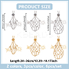 6Pcs 2 Colors Brass Chain Macrame Pouch Necklace Making NJEW-PH01562-2