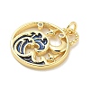 Brass Micro Pave Cubic Zirconia Pendants KK-B124-07G-2