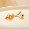 316L Surgical Stainless Steel Clear Cubic Zirconia Curved Barbell Belly Rings WGA1AD6-10-2