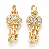 Brass Micro Pave Cubic Zirconia Pendants KK-N257-12G-1