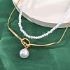 304 Stainless Steel Double Layered Necklaces NJEW-R026-28G-3