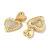 Brass Pave Cubic Zirconia Stud Earrings for Women EJEW-M258-08G-2