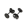 Ion Plating(IP) 304 Stainless Steel Stud Earring Findings STAS-P198-25-6mm-B-2
