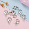 Platinum Plated Alloy Bracelet Lobster Claw Clasps X-E106-NF-6