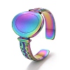 Rainbow Color Ion Plating(IP) 304 Stainless Steel Open Cuff Rings RJEW-A005-15-2