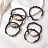 Natural & Synthetic Mixed Gemstone Beads Stretch Bracelets for Women BJEW-JB13202-2