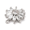 Brass Pave Clear Cubic Zirconia Connector Charms KK-G503-27P-2