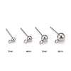 40Pcs 4 Styles 202 Stainless Steel Ball Stud Earring Findings STAS-LS0001-13P-2