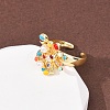 Brass Micro Pave Cubic Zirconia Cuff Open Rings RJEW-C153-03G-3