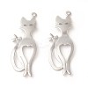 Rack Plating Brass Kitten Pendants KK-F772-16P-1