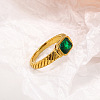 304 Stainless Steel Pave Cubic Zirconia Finger Rings for Women FS-WGAA4E7-07-1