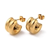 Ion Plating(IP) 304 Stainless Steel Round Stud Earrings EJEW-H127-10G-1