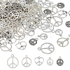 150Pcs 5 Styles Tibetan Style Alloy Pendants FIND-FH0009-69-1