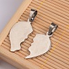 Tarnish Resistant Valentine's Day Heart 304 Stainless Steel Split Pendants LS-STAS-I036-07A-1