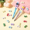 50Pcs UV Plating Opaque Acrylic Beads MACR-YW0004-11-4