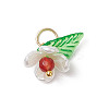 8Pcs 8 Styles Natural Mixed Gemstone Flower Charms PALLOY-JF03411-01-3