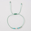 Synthetic Turquoise & Brass Beads Braided Bead Bracelets for Women HH4245-5-1