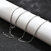 Non-Tarnish 304 Stainless Steel Cable Chain Necklace STAS-T040-PJ204-50-2