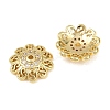 Brass Micro Pave Clear Cubic Zirconia Bead Caps KK-D109-03G-2