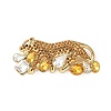 Cheetah Zinc Alloy Rhinestones Brooches LS-JEWB-R055-02G-03-1