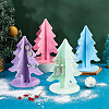   4 Sets 4 Colors Christmas Tree Acrylic Earring Display Stands EDIS-PH0001-69-5