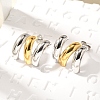 304 Stainless Steel Two Tone Stud Earrings EJEW-F355-05GP-01-4