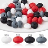 20Pcs 4 Colors Food Grade Eco-Friendly Silicone Focal Beads SIL-YW0001-12B-2