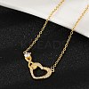 Brass Pave Clear Cubic Zirconia Infinity Heart Pendant Nceklaces for Women NJEW-V011-01G-2