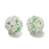 Polymer Clay Rhinestone Beads with Resin X-RESI-Z045-06-1