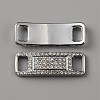1 Pair Brass Micro Pave Clear Cubic Zirconia Connector Charms FIND-AR0002-41-1