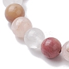 Natural Mixed Gemstone Round Beaded Stretch Bracelets for Women BJEW-JB10086-04-3